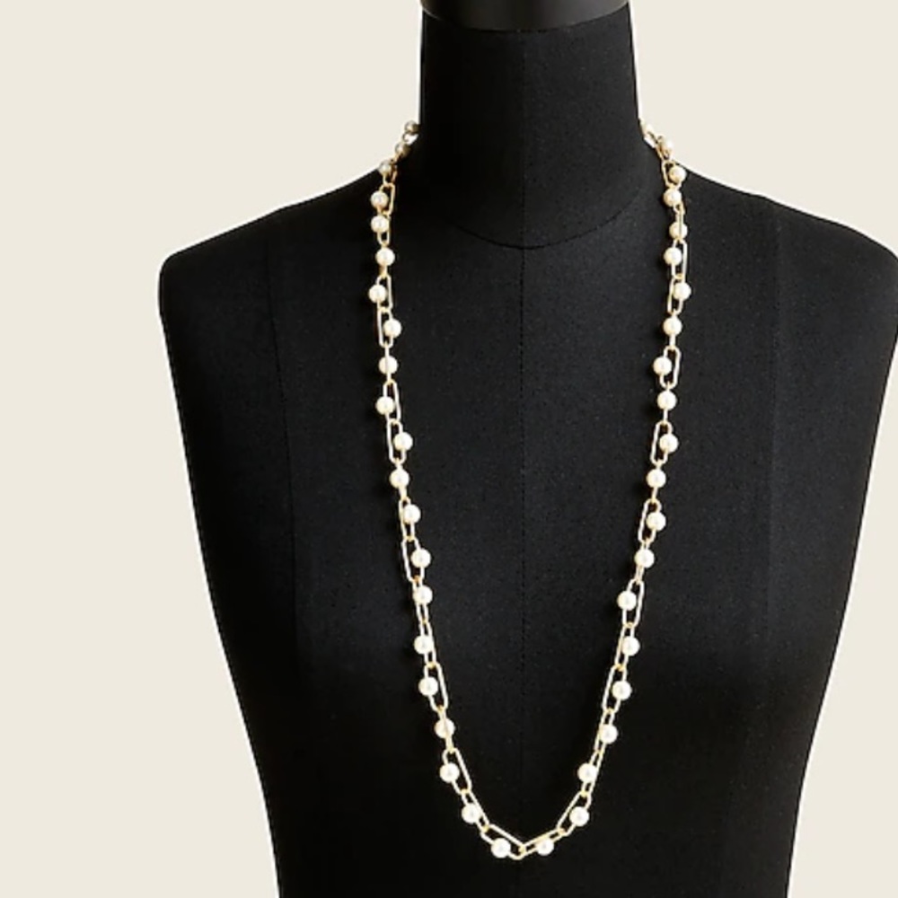 J. Crew Pearl chain long necklace - Picture 4 of 7